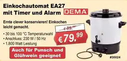 Stabilo Fachmarkt Einkochautomat EA27 mit Timer und Alarm DEMA Angebot