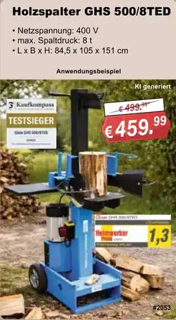 Stabilo Fachmarkt Holzspalter GHS 500/8TED Angebot