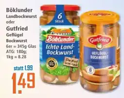 Klaas und Kock Böklunder Landbockwurst oder Gutfried Geflügel Bockwurst Angebot