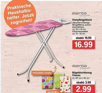 Famila Nord West Axentia Dampfbügeltisch Oder Bügeltischbezug Classic Angebot