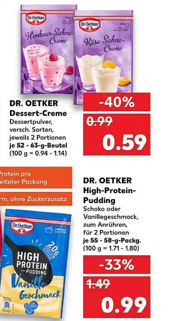 Kaufland Dr Oetker Dessert-creme Oder High Protein Pudding Angebot