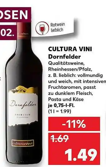 Kaufland Cultura Vini Dornfelder Angebot