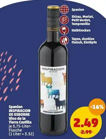 PENNY Spanien Inspiracion De Osborne Vino De La Tierra Castilla Angebot