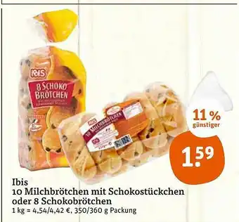 tegut Ibis 10 Milchbrötchen Mit Schokostückchen Oder 8 Schokobrötchen Angebot