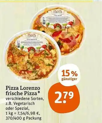 tegut Pizza Lorenzo Frische Pizza Angebot