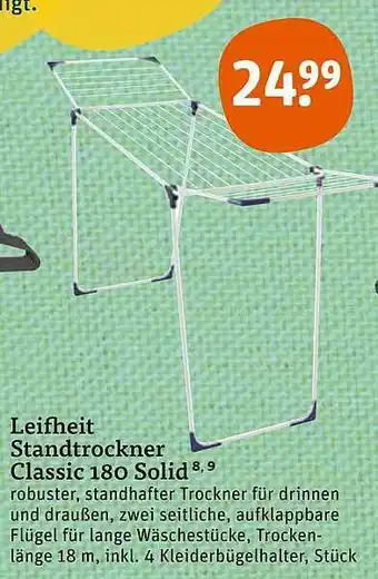 tegut Leifheit Standtrockner Classic 180 Solid Angebot