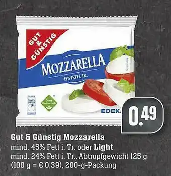 Edeka Gut & Günstig Mozzarella Oder Light Angebot