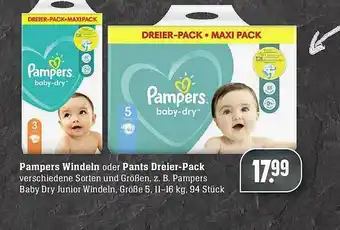 Edeka Pampers Windeln Oder Pants Dreier-pack Angebot