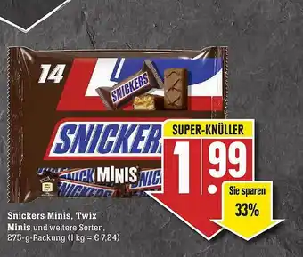 Edeka Snickers Minis, Twix Minis Angebot