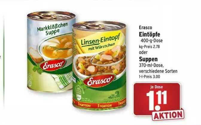 Luxus Erasco Suppen Angebot Bilder