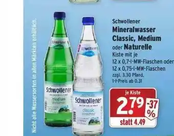 Wasgau Schwollener Mineralwasser Classic, Medium Oder Naturelle Angebot