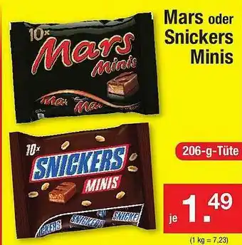 Zimmermann Mars Oder Snickers Minis Angebot