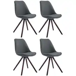 Netto Marken-Discount CLP 4er Set Stühle Toulouse Stoff Cappuccino Rund Farbe: dunkelgrau, Gestell Farbe: cappuccino Angebot
