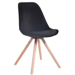 Netto Marken-Discount CLP Besucherstuhl Toulouse Samt Rund natura Farbe: schwarz, Gestell Farbe: natur Angebot
