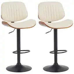 Netto Marken-Discount CLP 2er Set Barhocker Clawson Kunstleder schwarz Farbe: walnuss/creme, Gestell Farbe: schwarz Angebot