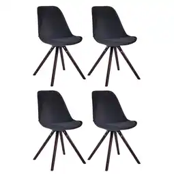 Netto Marken-Discount CLP 4er Set Stühle Toulouse Samt Rund cappuccino Farbe: schwarz, Gestell Farbe: cappuccino Angebot