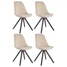 Netto Marken-Discount CLP 4er Set Stühle Toulouse Samt Rund cappuccino Farbe: creme, Gestell Farbe: cappuccino Angebot