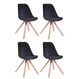 Netto Marken-Discount CLP 4er Set Stühle Toulouse Samt Square natura Farbe: schwarz, Gestell Farbe: natur Angebot
