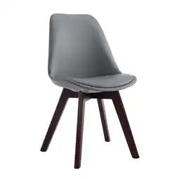 Netto Marken-Discount CLP Stuhl Manado Kunstleder Walnuss Farbe: grau, Gestell Farbe: walnuss Angebot