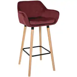 Netto Marken-Discount CLP Barhocker Grant Samt Farbe: rot Angebot