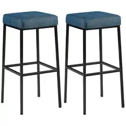 Netto Marken-Discount CLP 2er Set Barhocker Montreal 85 Stoff schwarz Farbe: blau, Gestell Farbe: schwarz Angebot