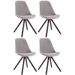 Netto Marken-Discount CLP 4er Set Stühle Toulouse Samt Rund cappuccino Farbe: grau, Gestell Farbe: cappuccino Angebot