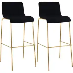 Netto Marken-Discount CLP 2er Set Barhocker Hoover Stoff 4-Fuß Gold Farbe: schwarz Angebot