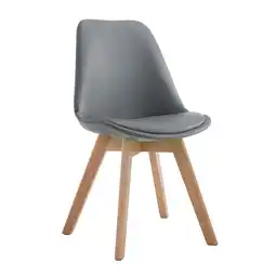 Netto Marken-Discount CLP Stuhl Manado Kunstleder Natura Farbe: grau, Gestell Farbe: natur Angebot