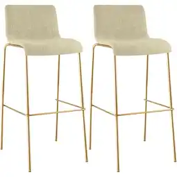 Netto Marken-Discount CLP 2er Set Barhocker Hoover Stoff 4-Fuß Gold Farbe: creme Angebot