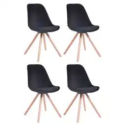 Netto Marken-Discount CLP 4er Set Stühle Toulouse Samt Rund natura Farbe: schwarz, Gestell Farbe: natur Angebot