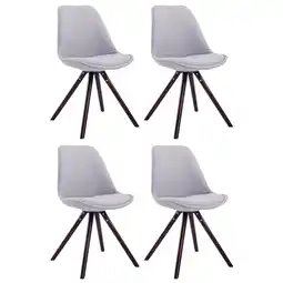Netto Marken-Discount CLP 4er Set Stühle Toulouse Stoff Cappuccino Rund Farbe: grau, Gestell Farbe: cappuccino Angebot