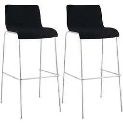 Netto Marken-Discount CLP 2er Set Barhocker Hoover Stoff 4-Fuß Gestell chrom Farbe: schwarz, Gestell Farbe: chrom Angebot