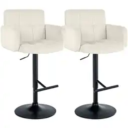 Netto Marken-Discount CLP 2er Set Barhocker Los Angeles Samt schwarz Farbe: creme, Gestell Farbe: schwarz Angebot