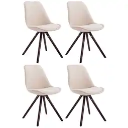 Netto Marken-Discount CLP 4er Set Stühle Toulouse Stoff Cappuccino Rund Farbe: creme, Gestell Farbe: cappuccino Angebot
