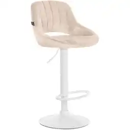 Netto Marken-Discount CLP Barhocker Milet Samt weiß Farbe: creme, Gestell Farbe: weiß Angebot