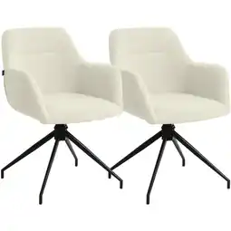 Netto Marken-Discount CLP 2er Set Esszimmerstuhl Merlinda Stoff Teddy Farbe: creme Angebot