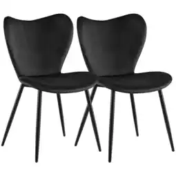 Netto Marken-Discount CLP 2er Set Esszimmerstuhl Maika Samt Farbe: schwarz, Material: Samt Angebot