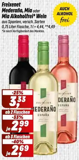 Simmel Freixenet Mederaño, Mia oder Mia Alkoholfrei* Wein Angebot