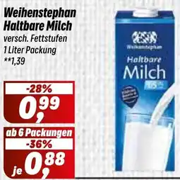 Simmel Weihenstephan Haltbare Milch Angebot