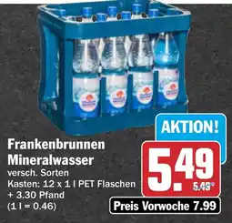 AEZ Frankenbrunnen Mineralwasser Angebot