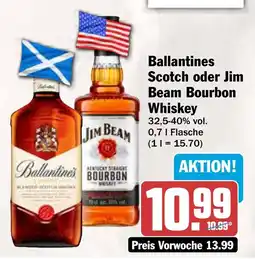 AEZ Ballantines Scotch oder Jim Beam Bourbon Whiskey Angebot