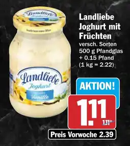 AEZ Landliebe Joghurt mit Früchten Angebot