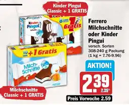AEZ Ferrero Milchschneite oder Kinder Pingui Angebot