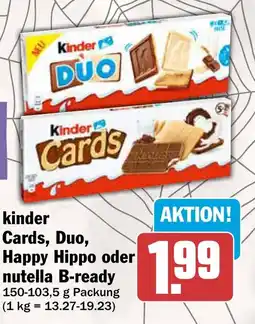AEZ Kinder Cards, Duo, Happy Hippo oder nutella B-ready Angebot