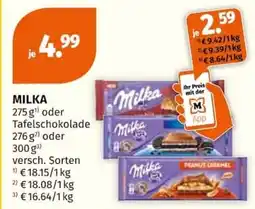 Müller MILKA Tafelschokolade Angebot