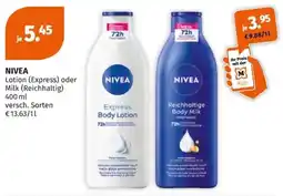 Müller NIVEA Lotion oder Milk Angebot