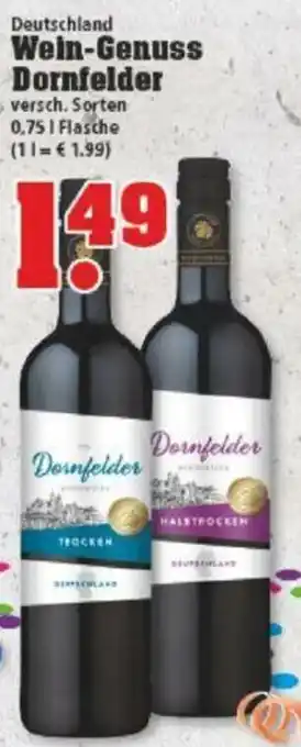 trinkgut Wein Genuss Dornfelder 0,75L Flasche Angebot