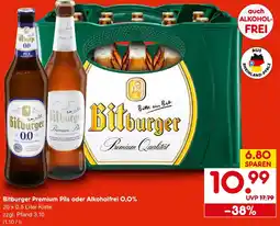 Netto Getränke Discount Bitburger Premium Pils oder Alkoholfrei Angebot