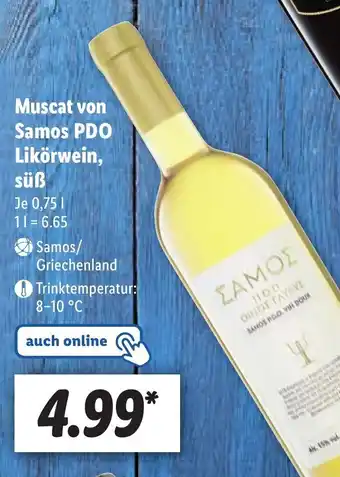 Lidl Muscat von Samos PDO Likörwein, Süß 0,75L Angebot