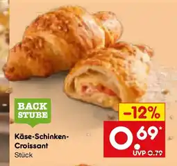 Netto Marken-Discount BACKSTUBE Käse-Schinken-Croissant Angebot